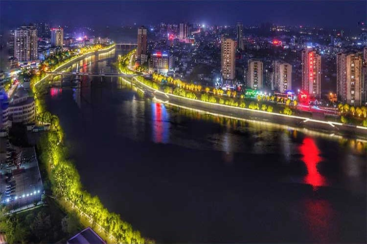 潢川两岸夜景亮化